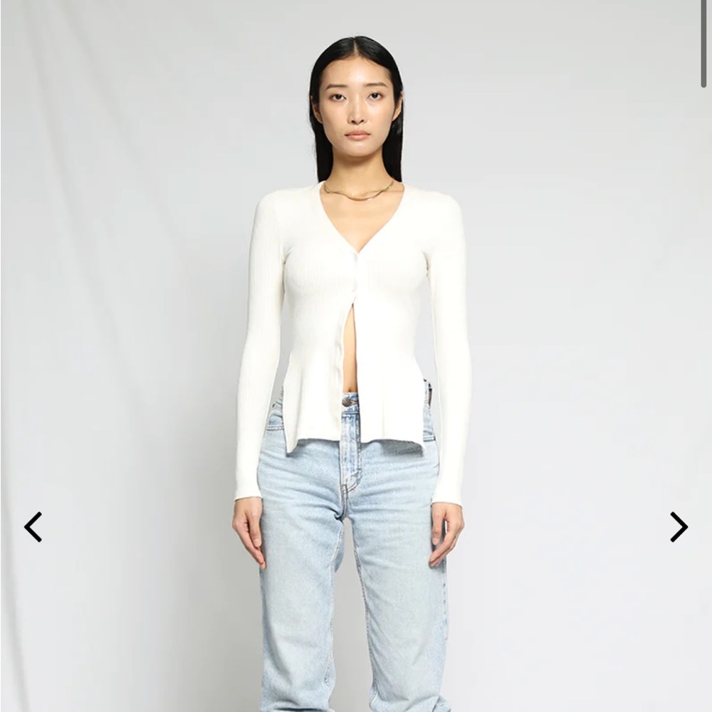 The Range Alloy Button Front Long Sleeve Rib Top - image 2